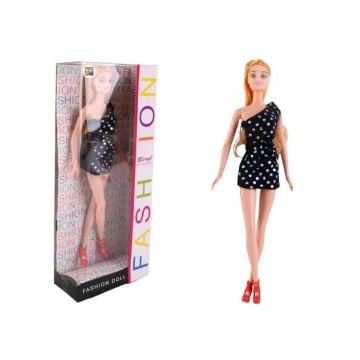Lalka Beryl Fashion czarna sukienka z cekinami