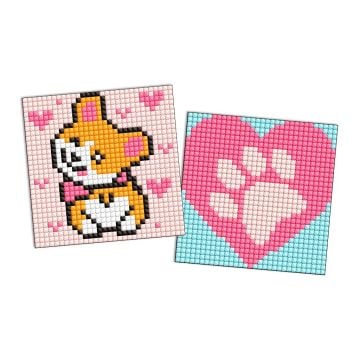 Diamentowa mozaika Kids naklejka - Corgi 9x9cm