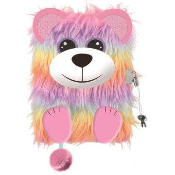 Pamiętnik A5/96K z kłódką 3D Rainbow bear