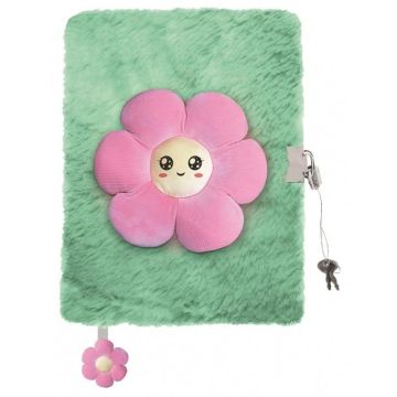 Pamiętnik A5/96K z kłódką 3D Pink flower