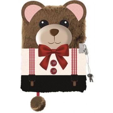 Pamiętnik A5/96K z kłódką 3D Teddy bear
