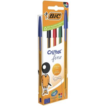 Długopis Cristal Original Fine mix 4szt BIC