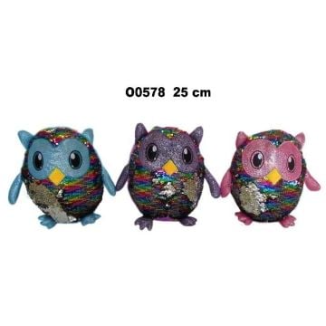 Sowa cekiny 25cm MIX