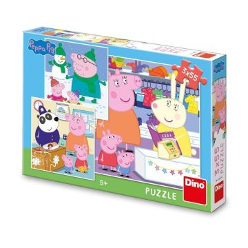 Puzzle Świnka Peppa 3x55el