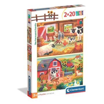 Puzzle 2x20 Super Kolor The Farmyard Family