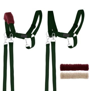 Kantar dla Hobby Horse wodze + futerka zielony
