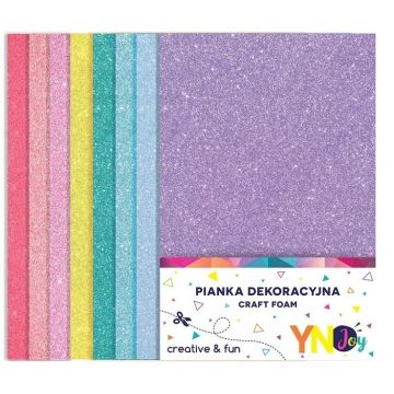 Pianka dekoracyjna brokat pastel 5szt