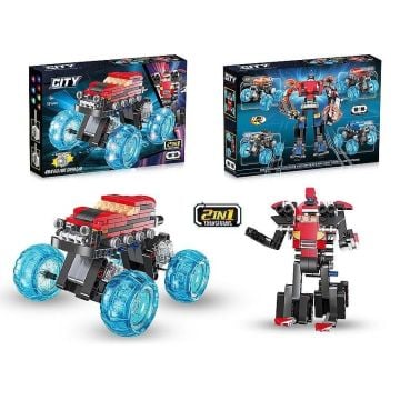 Klocki auto-robot ze światłem MIX