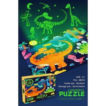 Puzzle 96 dinozaury świecące w ciemności