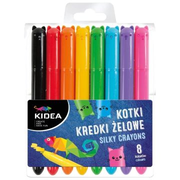 Kredki żelowe Kotki 8 kolorów KIDEA