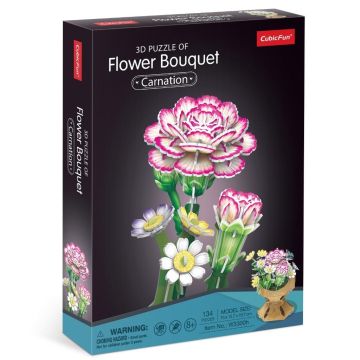 Puzzle 3D Bukiet kwiatów Goździki