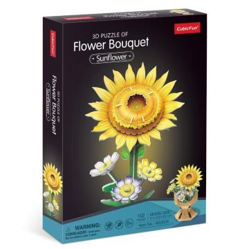Puzzle 3D Bukiet kwiatów Słoneczniki