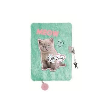 Pamiętnik z kłódką A5/96K włochacz Fluffy Kitty