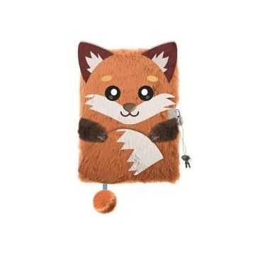 Pamiętnik z kłódką A5/96K 3D włochacz Fox