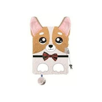 Pamiętnik z kłódką A5/96K 3D włochacz Corgi