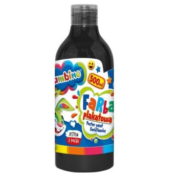 Farba plakatowa czarna 500ml BAMBINO