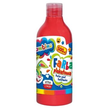 Farba plakatowa czerwona 500ml BAMBINO