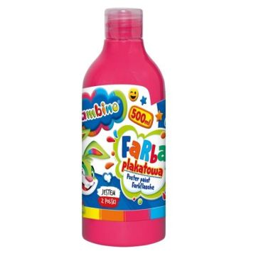 Farba plakatowa różowa 500ml BAMBINO
