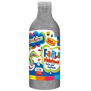 Farba plakatowa srebrna 500ml BAMBINO