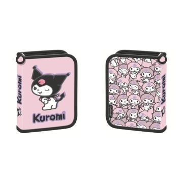 Piórnik dwuklapkowy bez wyposażenia Kuromi pink