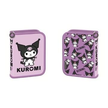 Piórnik dwuklapkowy bez wyposażenia Kuromi violet