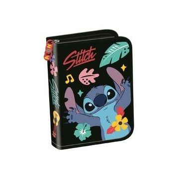 Piórnik dwuklapkowy bez wyposażenia Stitch black
