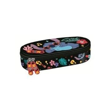Piórnik saszetka z wewnętrzną klapką Stitch black