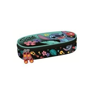 Piórnik saszetka z wewnętrzną klapką Stitch mint