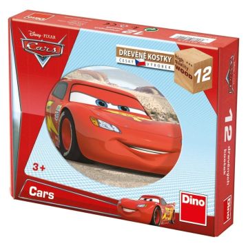 Klocki drewniane obrazkowe Auta Cars 12el