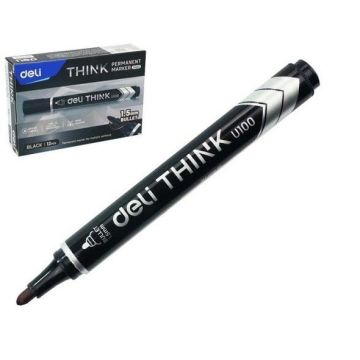 Marker permanentny okrągły 1,5mm czarny (12szt)