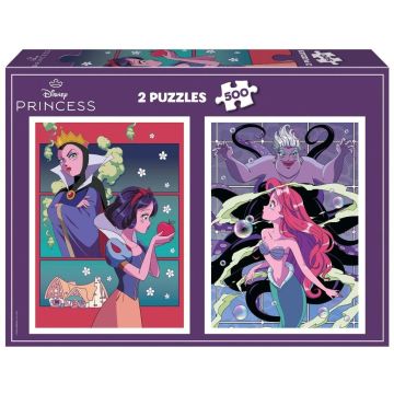 Puzzle 2x500 Królewna Śnieżka / Mała Syrenka
