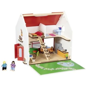 Przenośny domek dla lalek Eco House z akcesoriami