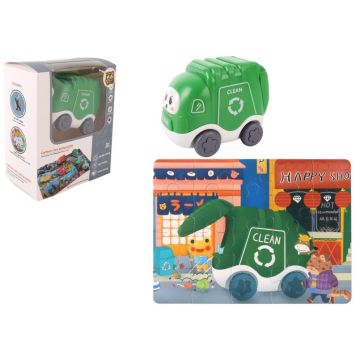 Auto puzzle Przygoda drogowa śmieciarka