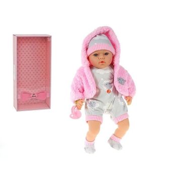 Lalka bobas ze smoczkiem mówi po polsku 45cm