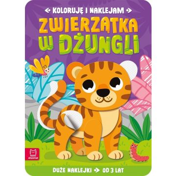 Koloruję i naklejam. Zwierzątka w dżungli