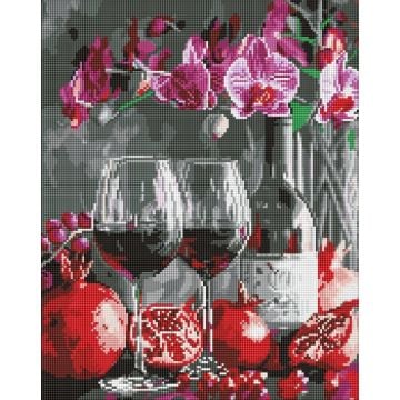 Diamentowa mozaika - Kwitenie orchidei 40x50cm
