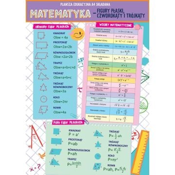 Karta edu składana matematyka - figury A4