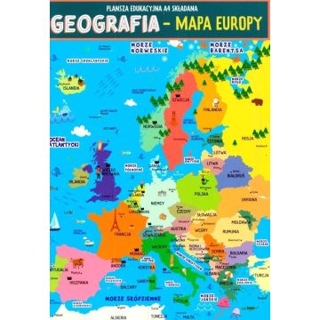 Karta edu składana geografia - Europa A4