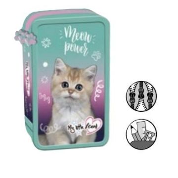 Piórnik potrójny z wyposażeniem Kitty Party
