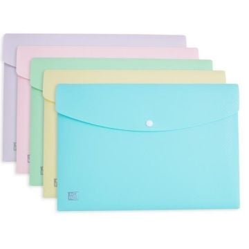 Teczka kopertowa A4 PP Urban pastel mix (5szt)