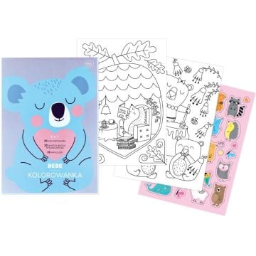 Kolorowanka z naklejkami A4/40K Bebe Kids pastel