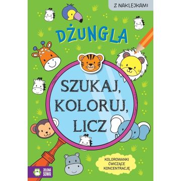 Szukaj, koloruj i licz. Dżungla