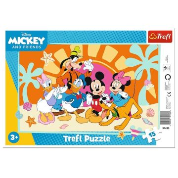 Puzzle ramkowe 15 Ciekawski Miki TREFL