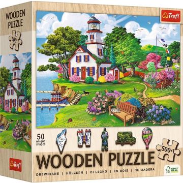 Puzzle drewniane 500+1 Letnia przystań TREFL