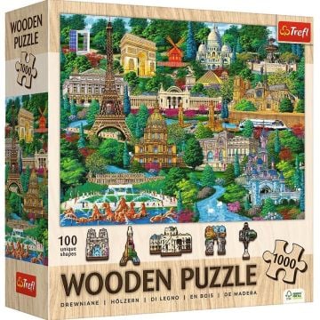 Puzzle drewniane 1000 Francja znane miejsca TREFL