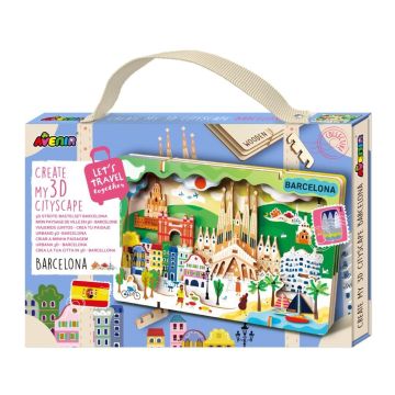 Stwórz pejzaż miejski Barcelona - puzzle drewniane
