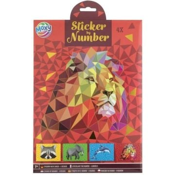 Naklejanie po numerach A4 Lew