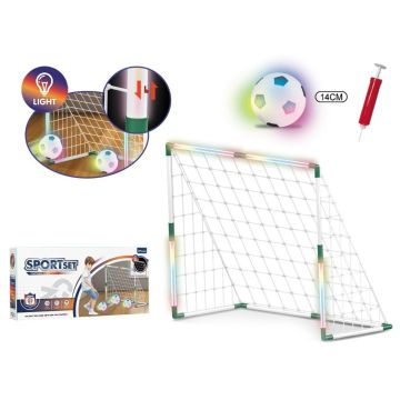 Zestaw z bramką LED + piłka 14cm LED + pompka