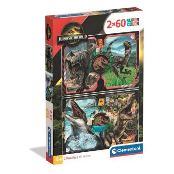 Puzzle 2x60 Super kolor Jurassic World
