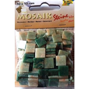 Mozaika kamyczki marmurkowe 10x10mm zielona